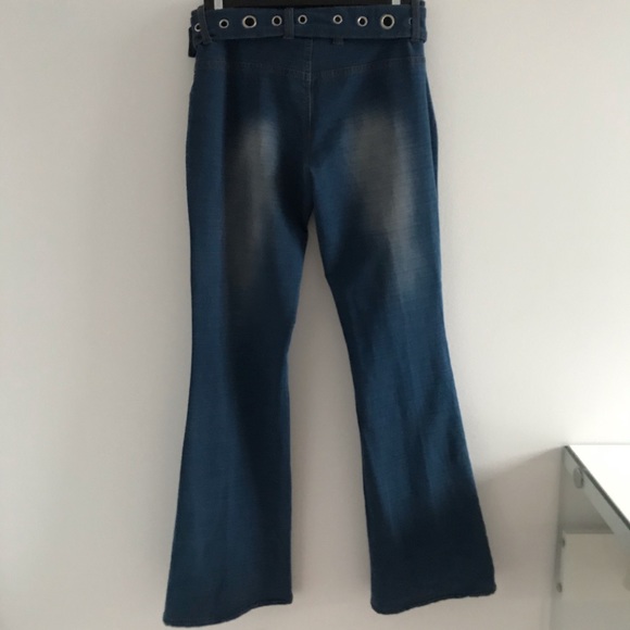 NWOT Hot Kiss Low Rise Belted Bell Bottoms Blue Jeans 90’s Y2K - Picture 11 of 16